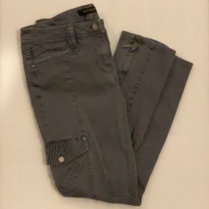 WHBM Gray Ankle Utility Jeans